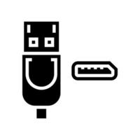 dp Displayport Glyphe Symbol Vektor Illustration