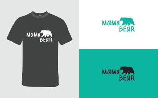 Mutter Bär Blumen- Jahrgang Design T-Shirt zum Mütter vektor