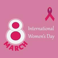 8 .. März - - International Damen Tag Gruß Karte vektor