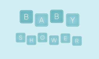 Baby Dusche Text Banner auf Blau Hintergrund. es s ein Junge. vektor