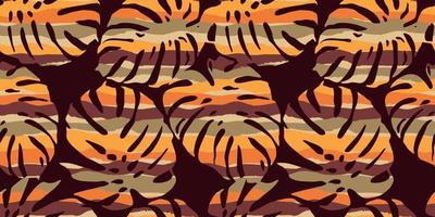 tropiskt sömlöst mönster med abstrakta blad. modern design vektor