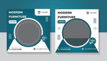 Designvorlage für moderne Möbelverkaufs-Social-Media-Posts und Web-Banner vektor