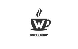 w coffe logotyp design inspiration. vektor brev mall design för varumärke.