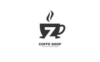 z Kaffee Logo Design Inspiration. Vektor Brief Vorlage Design zum Marke.