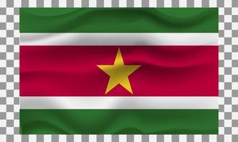 suriname 3d flagga stat symbol isolerat på bakgrund nationell baner. hälsning kort nationell oberoende dag av de republik av surinam. illustration baner med realistisk stat flagga. vektor