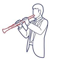 klarinett musiker orkester instrument grafisk vektor