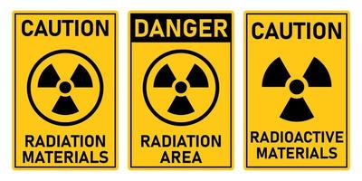 Vorsicht Achtung radioaktiv Strahlung Material singage Gelb druckbar Zeichen Vorlage Design vektor