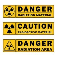 Achtung Vorsicht radioaktiv Bereich Strahlung Material singage Gelb druckbar Zeichen Vorlage Design vektor