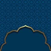 islamisk stil. mörkblå bakgrund. arabisk traditionell orientalisk dekorativ bakgrund med guldram vektor
