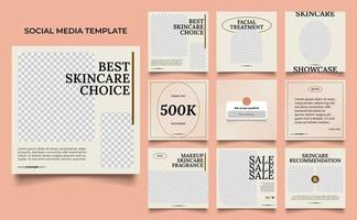 social media template banner schönheitspflege kosmetik- und spa-verkaufsförderung vektor
