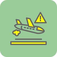 Flugzeugunfall-Vektor-Icon-Design vektor