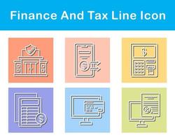 finansiera och beskatta vektor ikon uppsättning