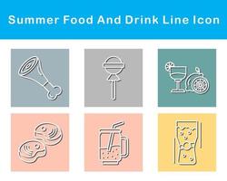 Sommer- Essen und trinken Vektor Symbol einstellen