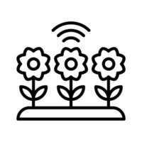 smart trädgård ikon stil vektor