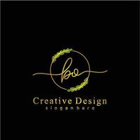 första bo skönhet monogram och elegant logotyp design, handstil logotyp av första signatur, bröllop, mode, blommig och botanisk logotyp begrepp design. vektor