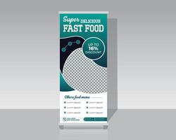 Lebensmittel- und Restaurant-Rollup-Banner-Design vektor