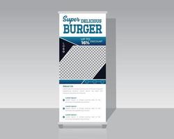 mat och restaurang roll up banner design vektor