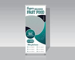 mat och restaurang roll up banner design vektor