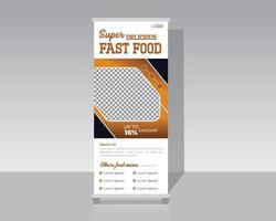 Lebensmittel- und Restaurant-Rollup-Banner-Design vektor