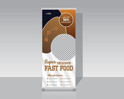 mat och restaurang roll up banner design vektor