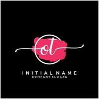 Initiale ot feminin Logo Sammlungen Vorlage. Handschrift Logo von Initiale Unterschrift, Hochzeit, Mode, Schmuck, Boutique, Blumen- und botanisch mit kreativ Vorlage zum irgendein Unternehmen oder Geschäft. vektor