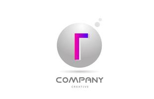 Rosa grau Kugel t Alphabet Brief Logo Symbol Design mit Punkt. kreativ Vorlage zum Geschäft und Unternehmen vektor