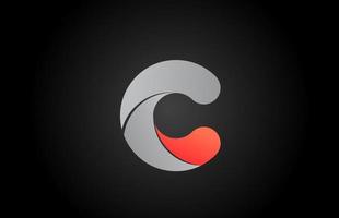 orange grå c alfabet brev logotyp ikon design med lutning Färg. kreativ mall för företag och företag vektor