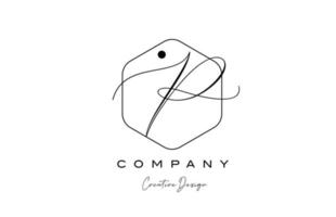 elegant Alphabet Brief p Logo Symbol Design mit Polygon Punkt und schwarz und Weiß Farbe. kreativ Vorlage zum Geschäft und Unternehmen vektor