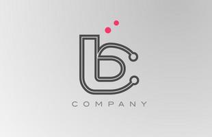 Rosa grau b Alphabet Brief Logo Symbol Design mit Linie und Punkt. kreativ Vorlage zum Geschäft und Unternehmen vektor