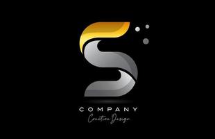 s Gelb golden Alphabet Brief Logo Symbol Design mit grau Farbe. kreativ Vorlage zum Unternehmen und Geschäft vektor