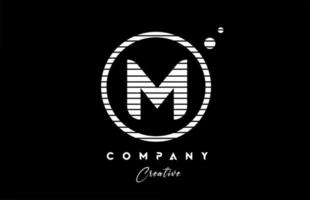 m alfabet brev logotyp ikon design med svart och vit linje rand. kreativ mall för företag och företag vektor