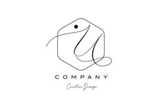 elegant Alphabet Brief u Logo Symbol Design mit Polygon Punkt und schwarz und Weiß Farbe. kreativ Vorlage zum Geschäft und Unternehmen vektor