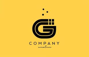 g gul svart alfabet brev logotyp med rader och prickar. företags- kreativ mall design för företag och företag vektor