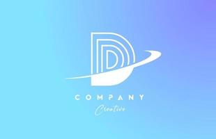 pastell Färg d blå alfabet brev logotyp ikon design med susa. kreativ mall för företag och företag vektor