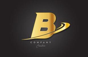 b gyllene alfabet brev logotyp ikon design. mall för företag och företag med susa vektor