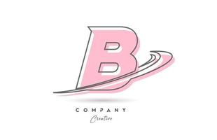 b rosa grå linje alfabet brev logotyp ikon design med susa. kreativ mall för företag och företag vektor