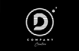 d Alphabet Brief Logo Symbol Design mit schwarz und Weiß Linie Streifen. kreativ Vorlage zum Geschäft und Unternehmen vektor