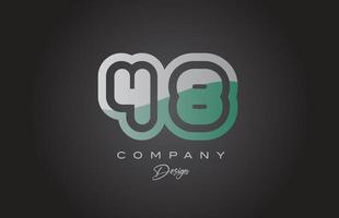 48 Grün grau Nummer Logo Symbol Design. kreativ Vorlage zum Unternehmen und Geschäft vektor