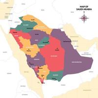 saudi arabien detaljerad Land Karta vektor