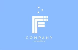 f Blau Weiß Alphabet Brief Logo mit Linien und Punkte. korporativ kreativ Vorlage Design zum Unternehmen und Geschäft vektor