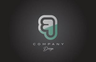 7 grön grå siffra logotyp ikon design. kreativ mall för företag och företag vektor