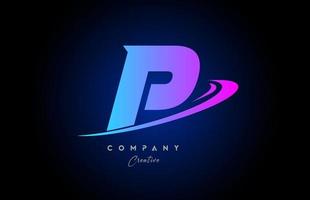 p rosa blå alfabet brev logotyp ikon design med susa. kreativ mall för företag och företag vektor