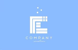 e blå vit alfabet brev logotyp med rader och prickar. företags- kreativ mall design för företag och företag vektor