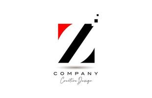 röd svart z alfabet brev logotyp ikon design med prickar. kreativ mall för företag och företag vektor