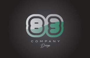 83 Grün grau Nummer Logo Symbol Design. kreativ Vorlage zum Unternehmen und Geschäft vektor