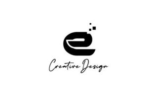 schwarz Weiß e Alphabet Brief Logo Symbol Design mit Punkte. kreativ Vorlage zum Geschäft und Unternehmen vektor