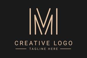 modern kreativ Brief m Vektor Logo Design. minimalistisch eben Linie Logo Design. Monogramm Logo Design. Initialen basierend Vorlage und Briefe im Vektor.