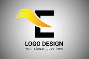 Brief e mit Orange Gradient Farbe elegant minimalistisch Flügel Design. kreativ Brief rauschen Symbol Vektor Illustration.