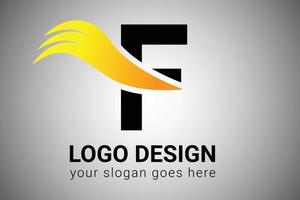 brev f med orange lutning Färg elegant minimalistisk vinge design. kreativ brev susa ikon vektor illustration.
