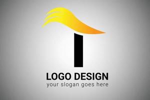brev t med orange lutning Färg elegant minimalistisk vinge design. kreativ brev susa ikon vektor illustration.